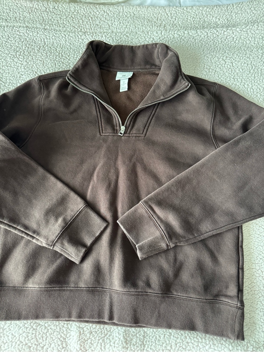 H&M Men's Brown Quarter-Zip Pullover Sweater